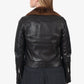 Saint Laurent 2018 Brown/Black Lambskin Leather/Mink Biker Jacket Size 34