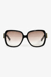 Gucci Black Gold Tone Buckle Detail Oversized Sunglasses