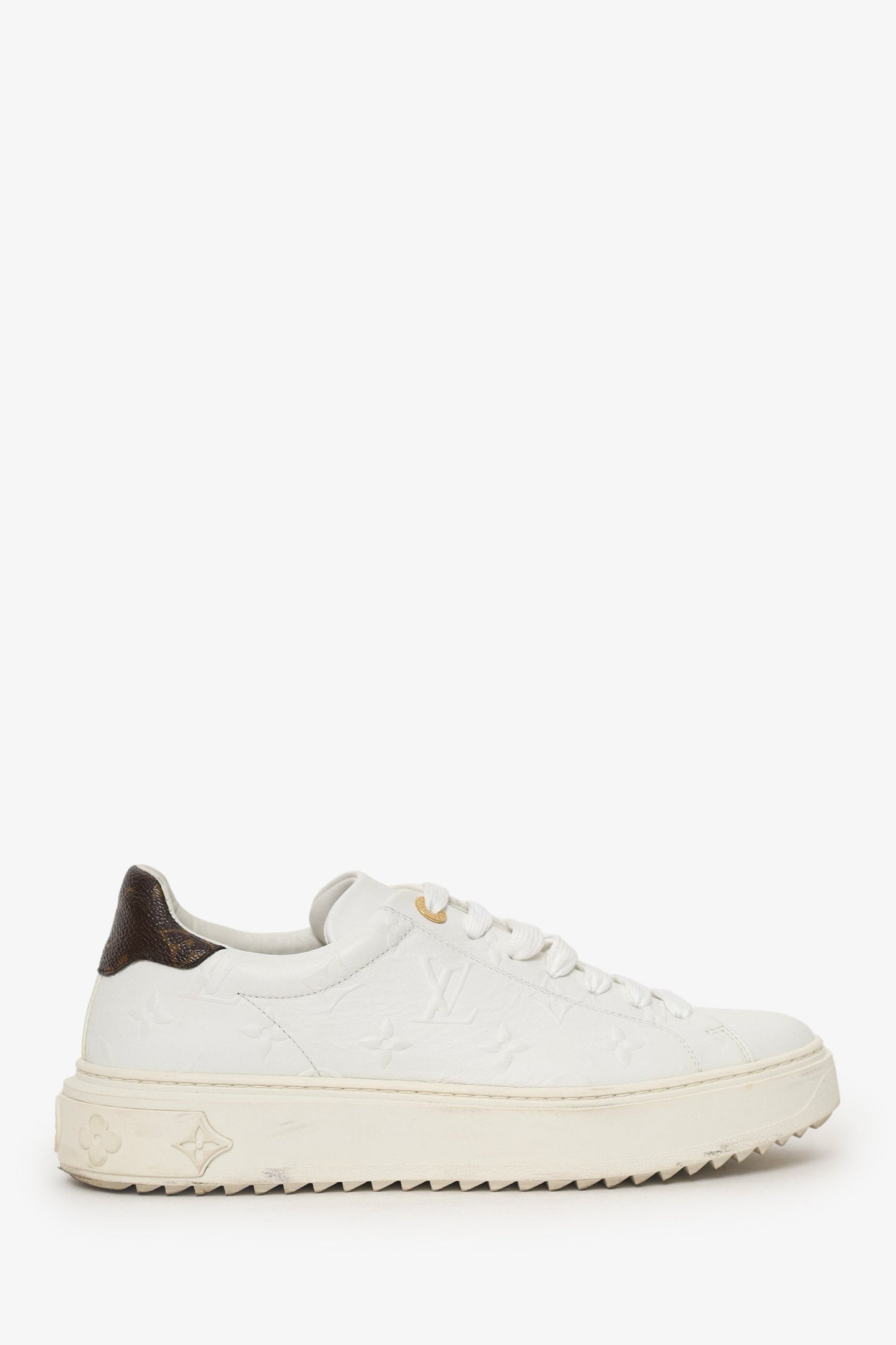 Louis Vuitton White Time Out Sneaker Size 38.5