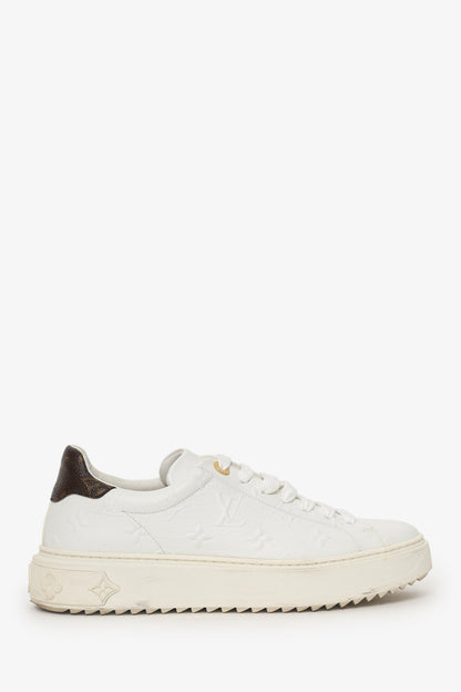 Louis Vuitton White Time Out Sneaker Size 38.5