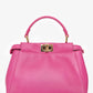 Fendi Fuchsia Leather Mini Peekaboo Top Handle Bag with Strap