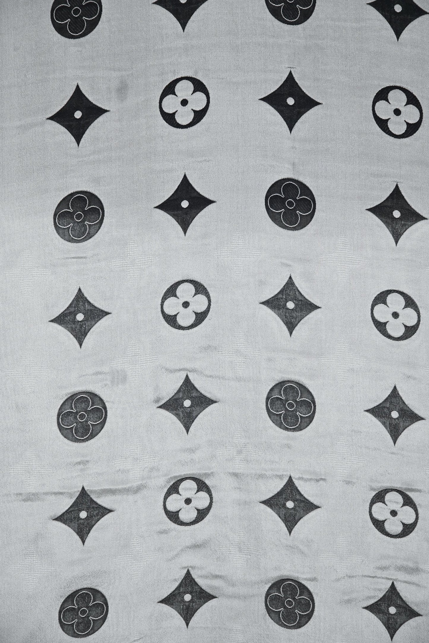 Louis Vuitton Black/White Silk Logo Scarf