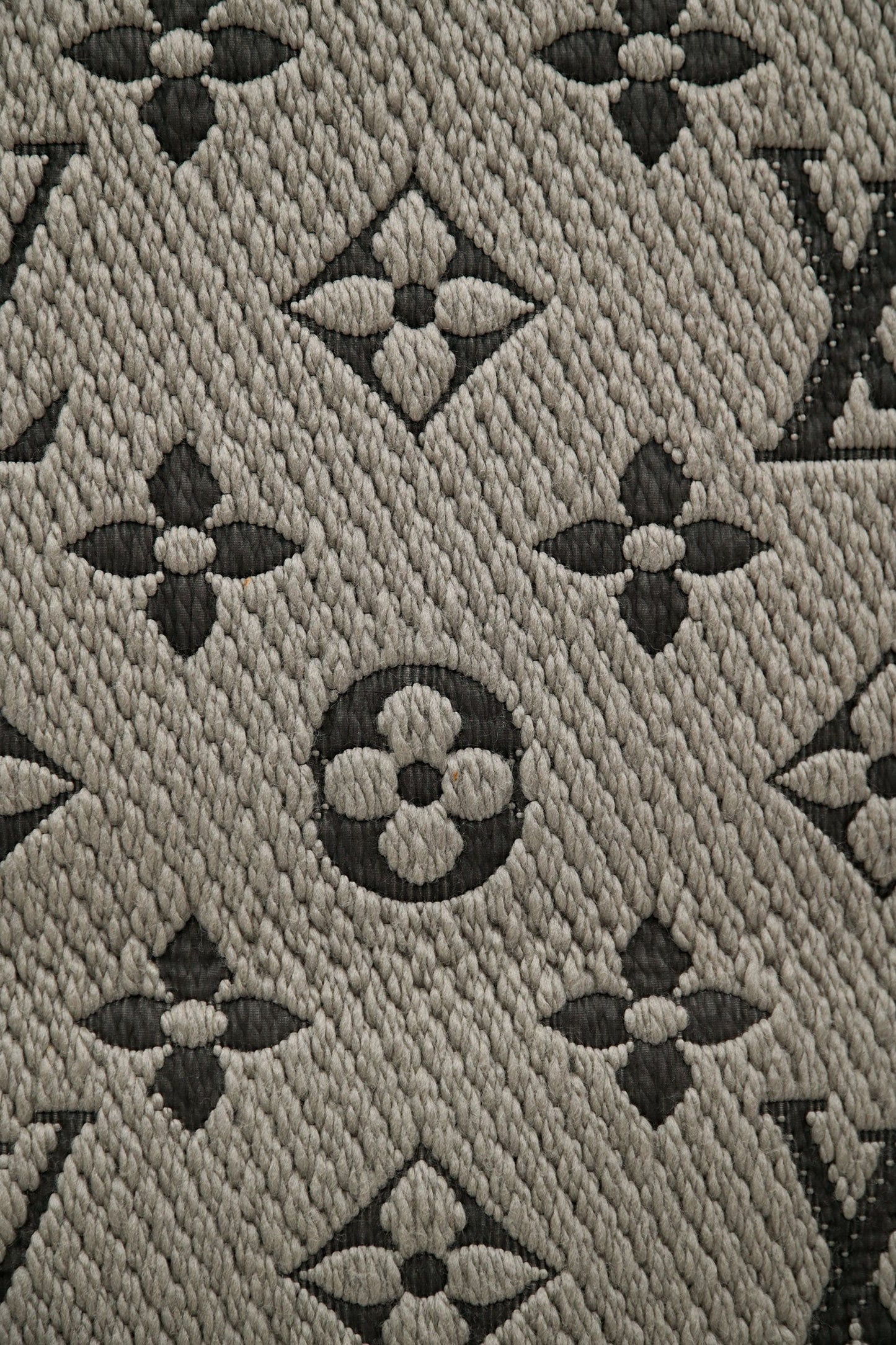 Louis Vuitton Taupe Monogram Wool/Silk Fringe Narrow Scarf