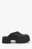Gucci Black Rubber Perforated 'GG' Chunky Mules Size 38