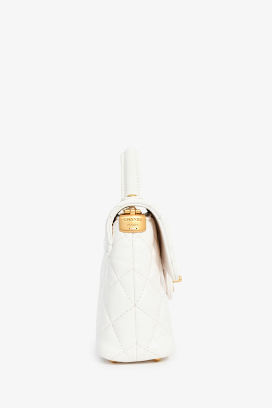 Chanel™ 2025 White Lambskin Mini Rectangle Top Handle
