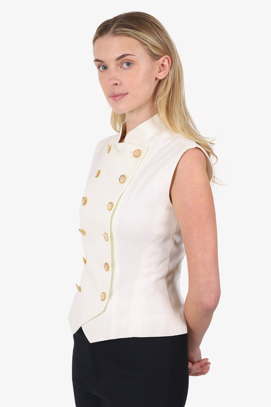 Saint Laurent Cream Vest Size 42