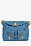 Chanel™ 2025 Blue Denim Large 'Supple Twin' Shoulder Bag