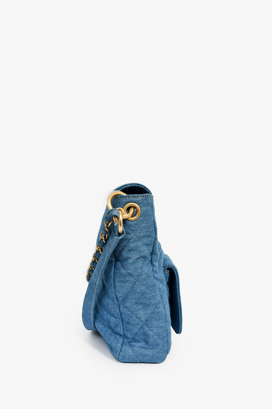 Chanel™ 2025 Blue Denim Large 'Supple Twin' Shoulder Bag