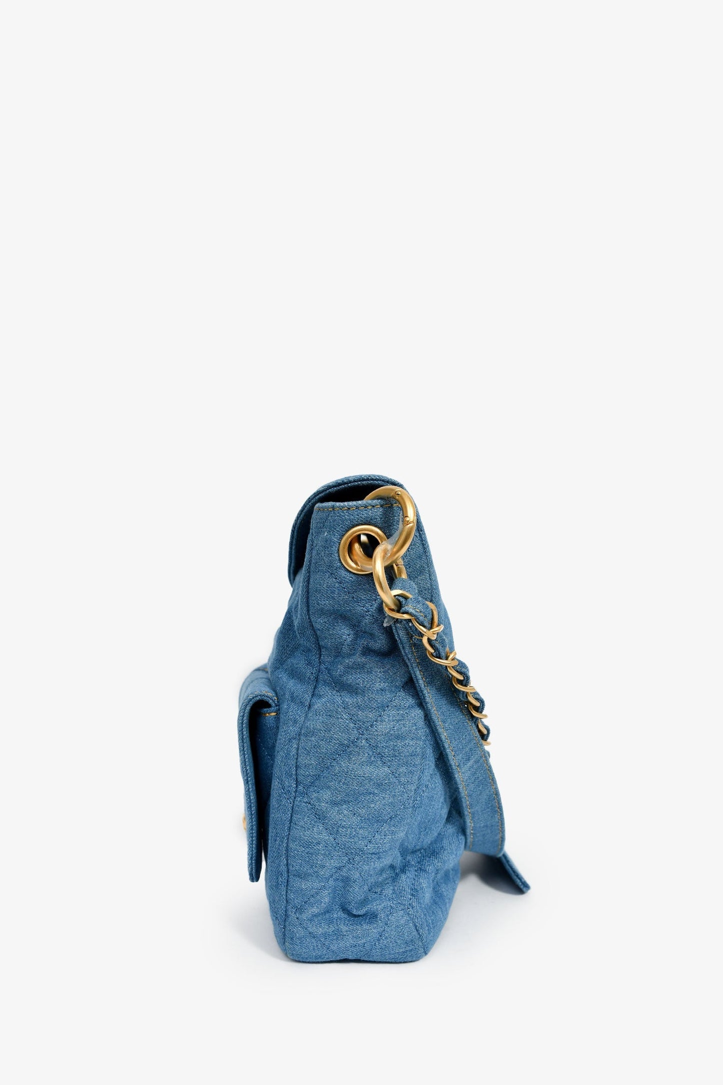 Chanel™ 2025 Blue Denim Large 'Supple Twin' Shoulder Bag
