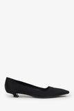 Prada Black Satin Square Toe Kitten Heels Size 37