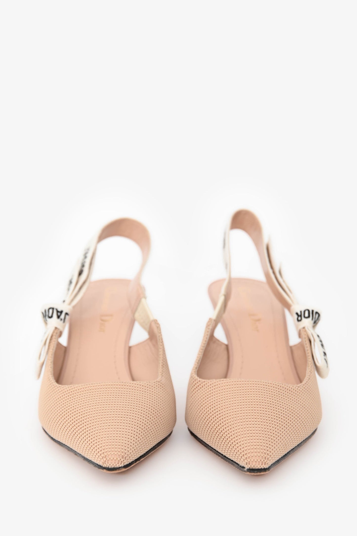 Christian Dior Beige Tech Knit J'Adior Slingback Heels Size 37