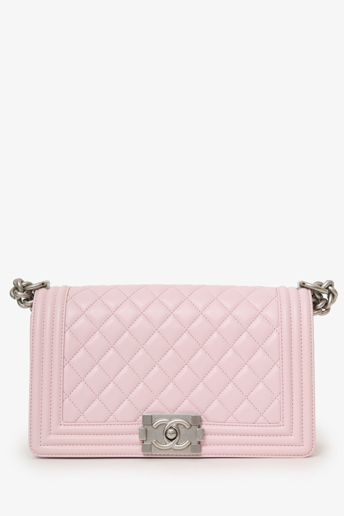 Chanel™ Baby Pink Leather Medium Boy Bag