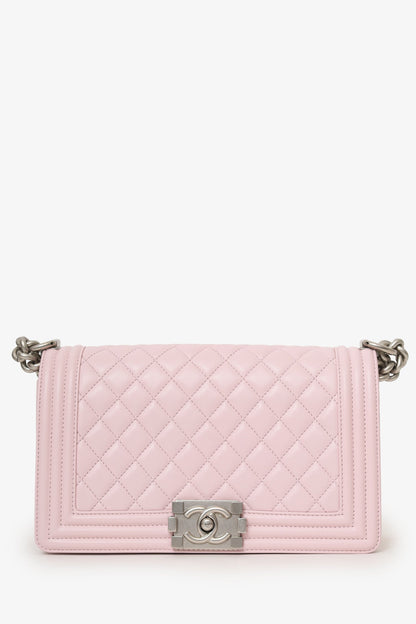 Chanel™ Baby Pink Leather Medium Boy Bag