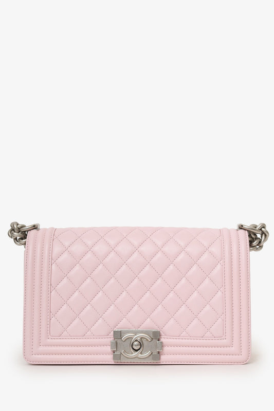 Chanel™ Baby Pink Leather Medium Boy Bag