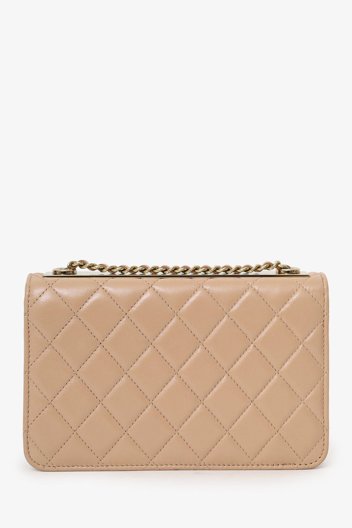 Chanel™ 2016/17 Beige Lambskin 'Trendy' Wallet On Chain
