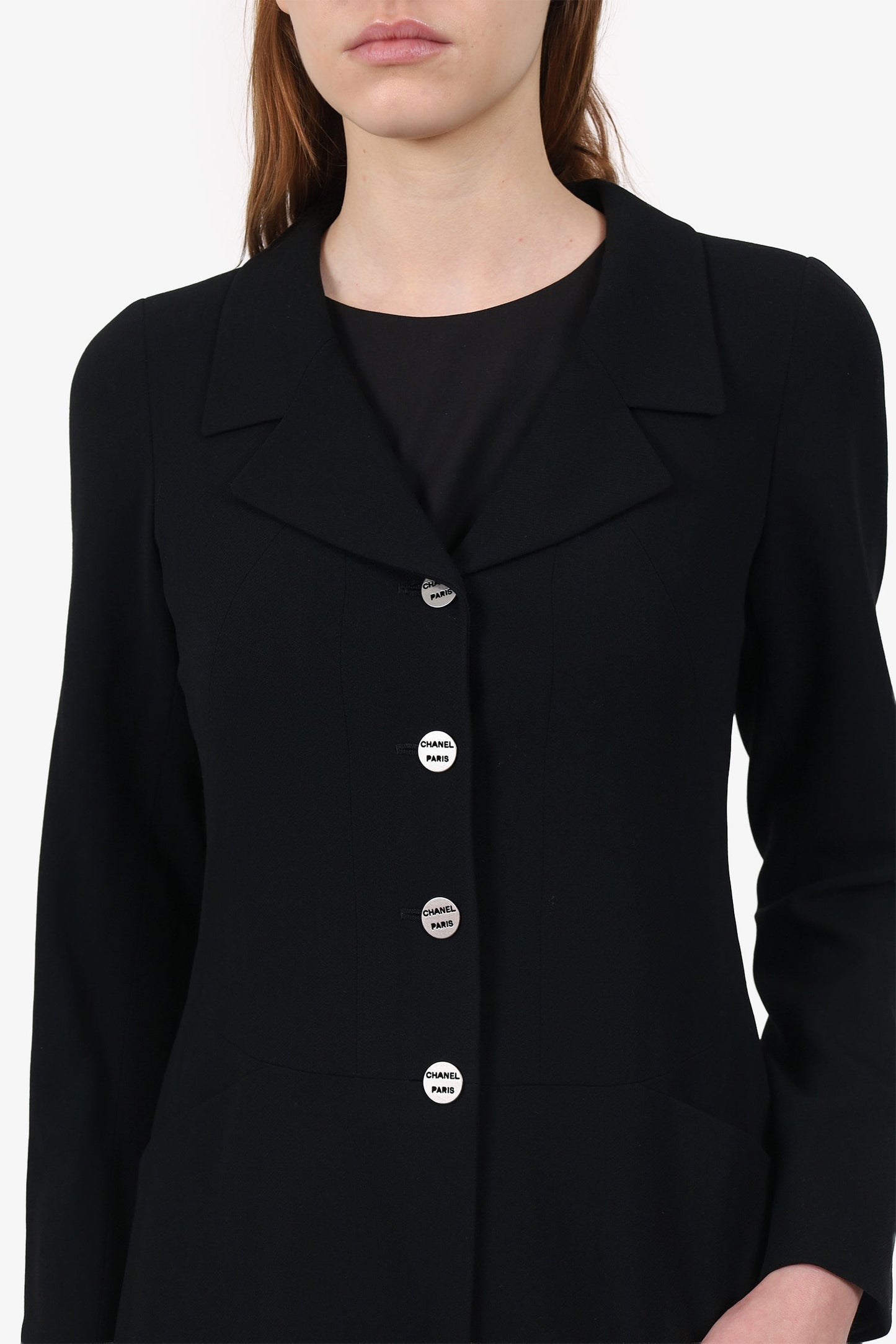 Chanel™   2000 Black Wool Single Breasted Blazer Size 34