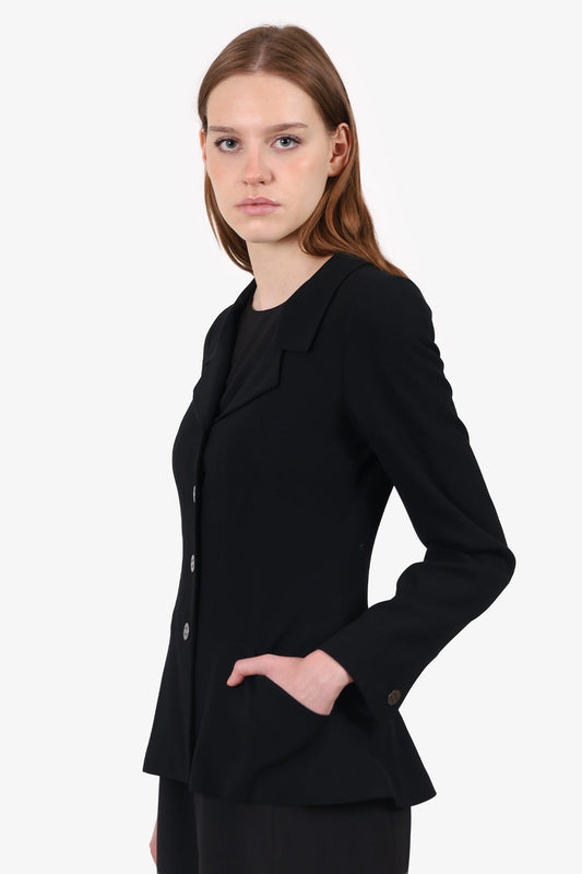 Chanel™   2000 Black Wool Single Breasted Blazer Size 34