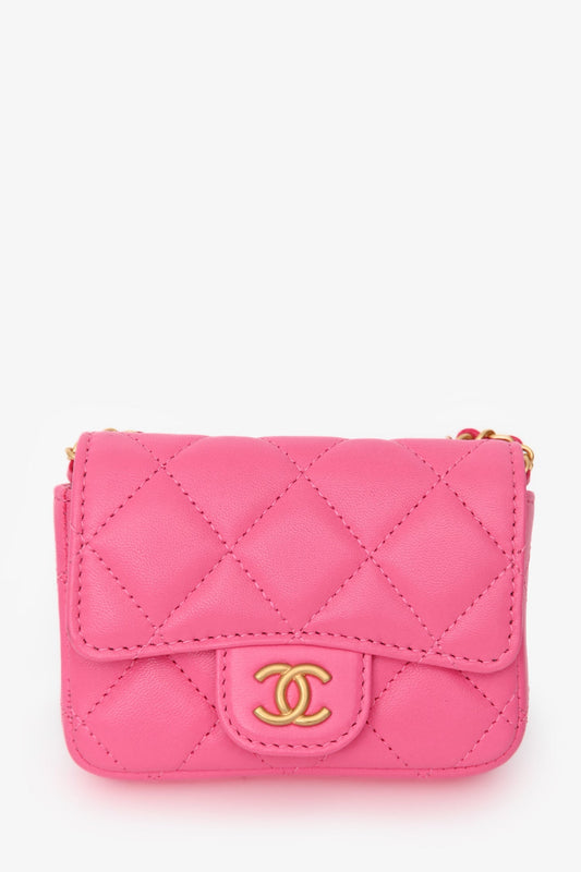 Chanel™ Pink Lambskin Leather Mini CC Coco Belt Bag