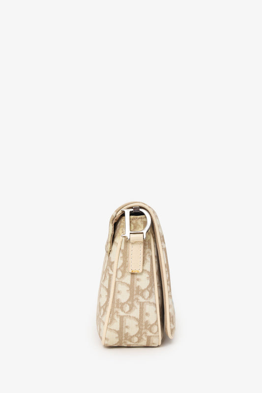 Christian Dior by John Galliano 2005 Beige Diorissimo Floral Crossbody Bag