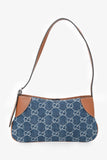 Gucci Blue Monogram Denim Mini Emblem Shoulder Bag