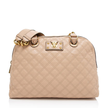 Marc Jacobs Quilted Lambskin Karlie Large Dome Satchel (SHF-EFpPg4)