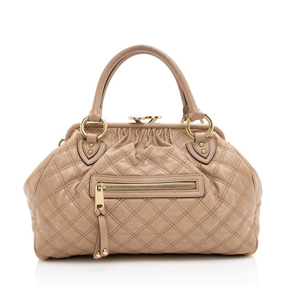 Marc Jacobs Quilted Lambskin Stam Satchel - FINAL SALE (SHF-18893)