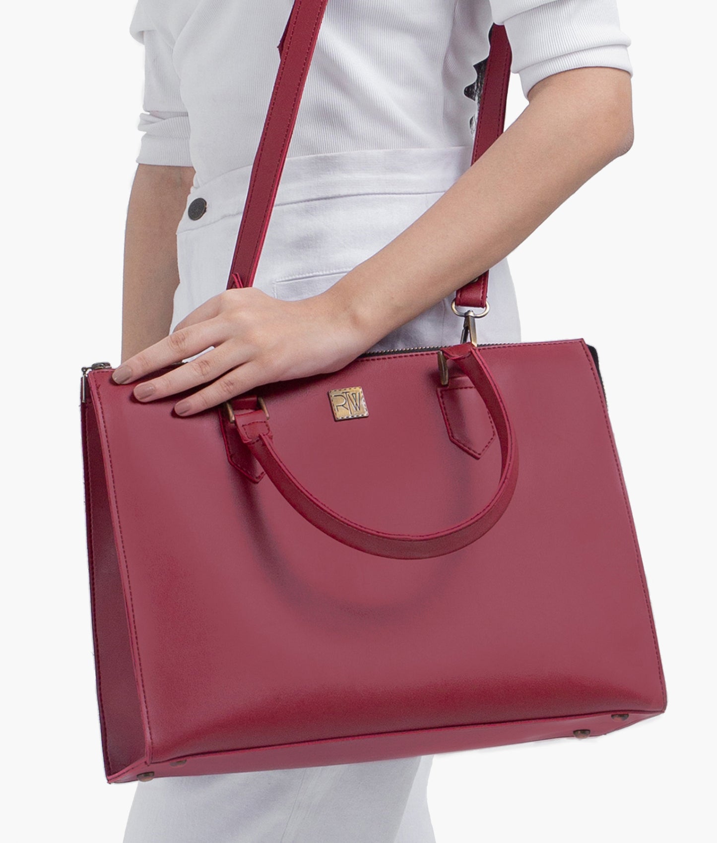 Maroon workplace handbag