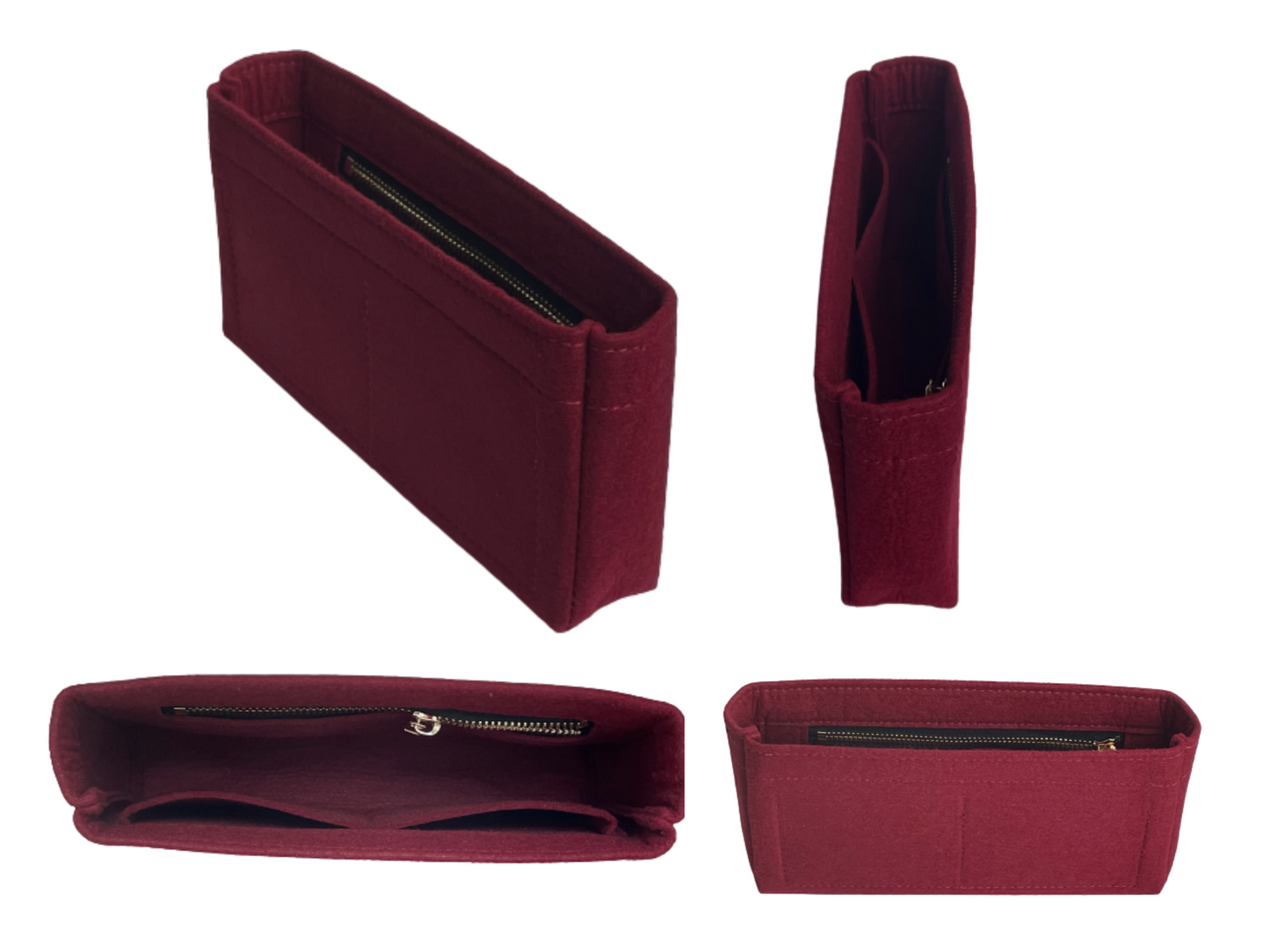 [Diana Small Tote Bag Organizer] Felt Purse Insert (Slim with Zipper), Customized Bag Organizer, Liner Protector