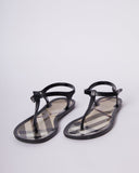 Burberry Black Nova Check PVC Ankle Strap Flats