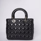 Christian Dior Black Calfleather Lady Dior In Medium