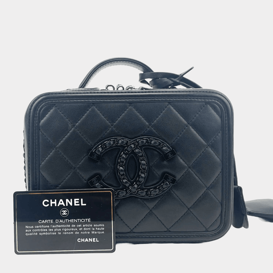CHANEL Incognito CC Filigree Vanity Lambskin Shoulder Bag So Black