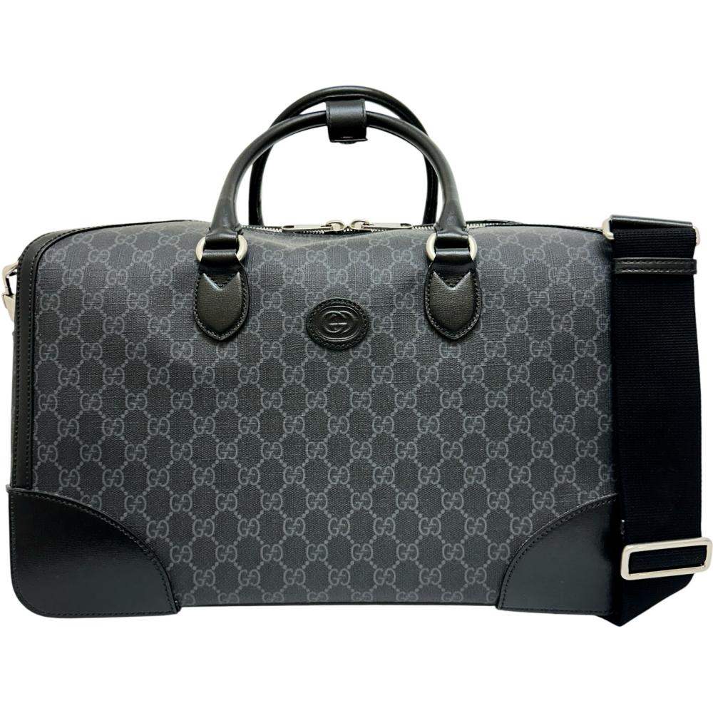 Gucci GG Supreme Interlocking G 2way bag Leather Boston bag