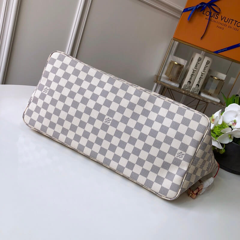 N41604 NEVERFULL GM Rose Ballerine Damier Azur white pink inner