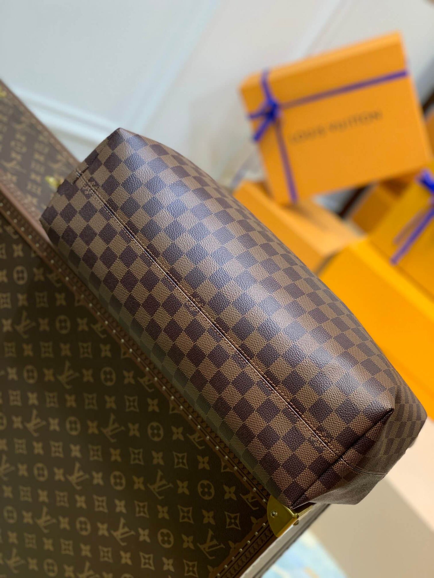 N44045 GRACEFUL MM big size DAMIER BROWN subaxillary bag
