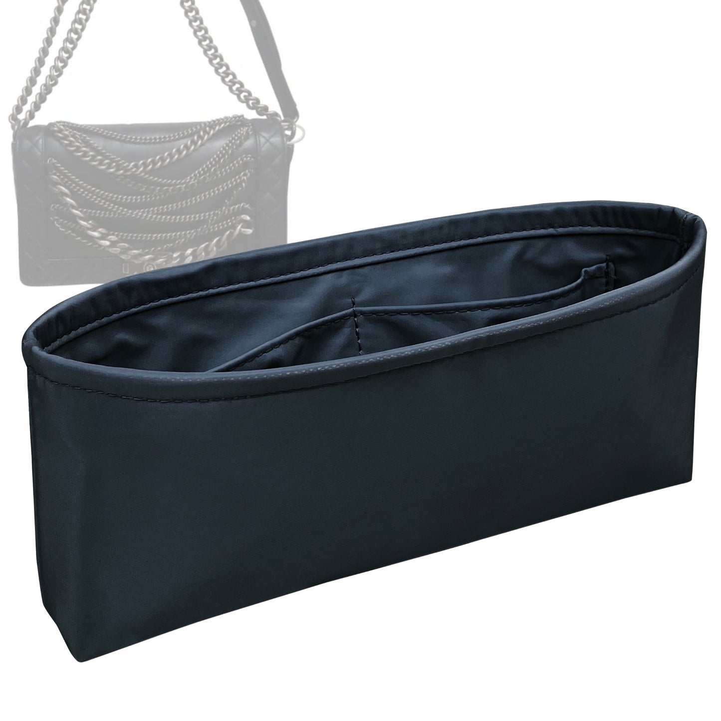 Organizer for [Black Leather Boy Enchained XL Flap Bag, Chanel] Bag Insert (Nylon, Slim Shape)