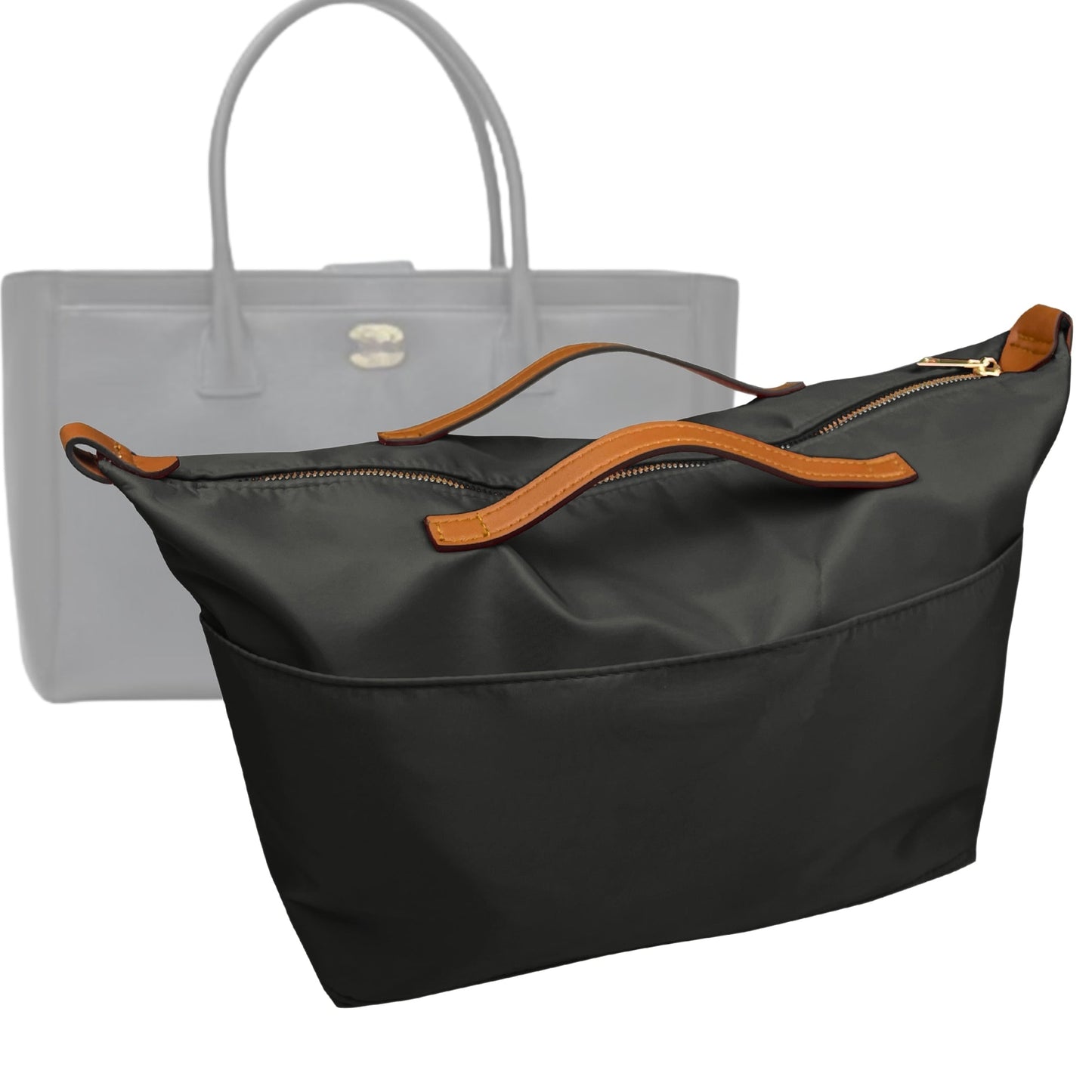 Organizer for [Cerf Small, Chanel] Bag Insert (Nylon, Zip Cover with Handle)