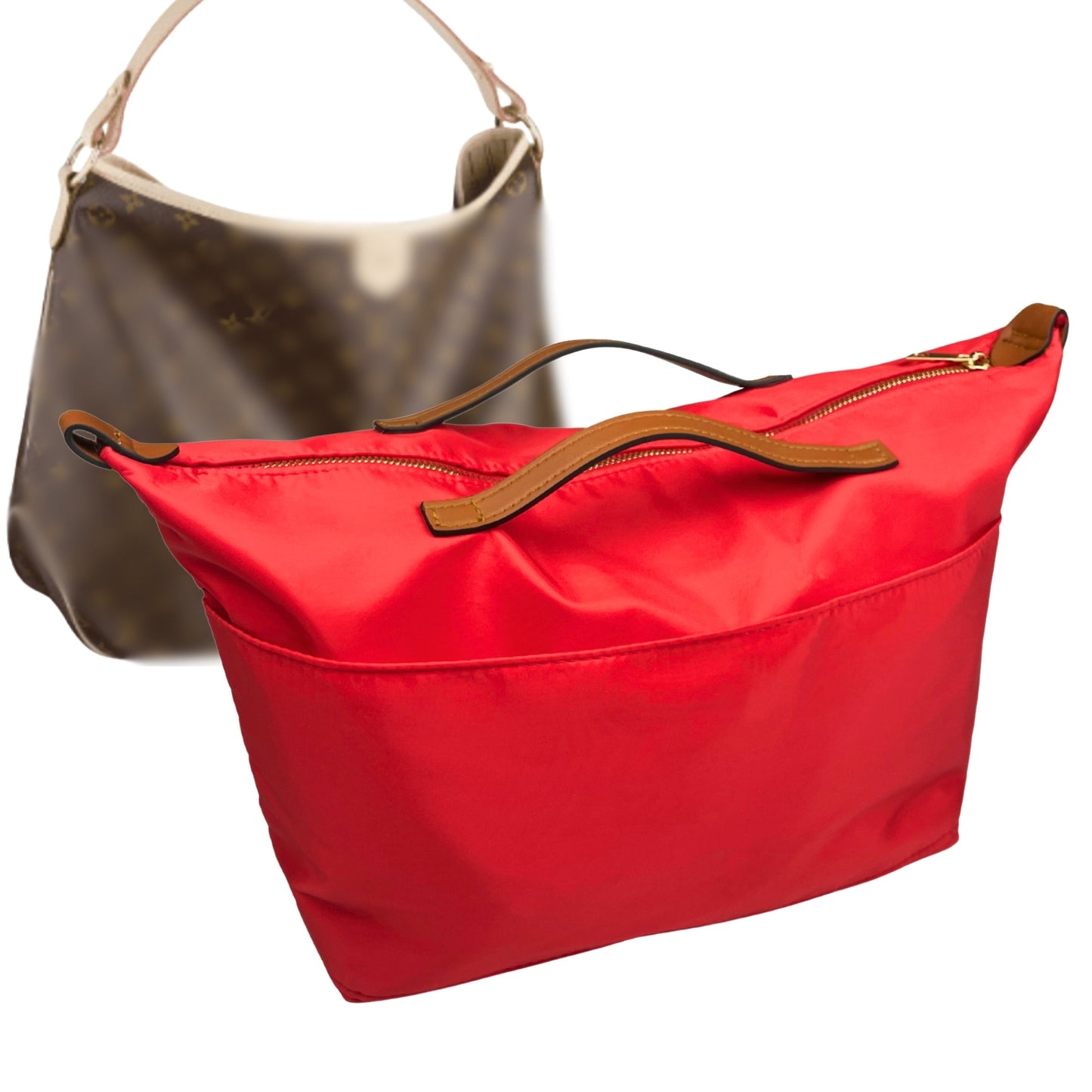 Organizer for [Delightful PM (Small), LV] Bag Insert (Nylon, Zip Cover with Handle)