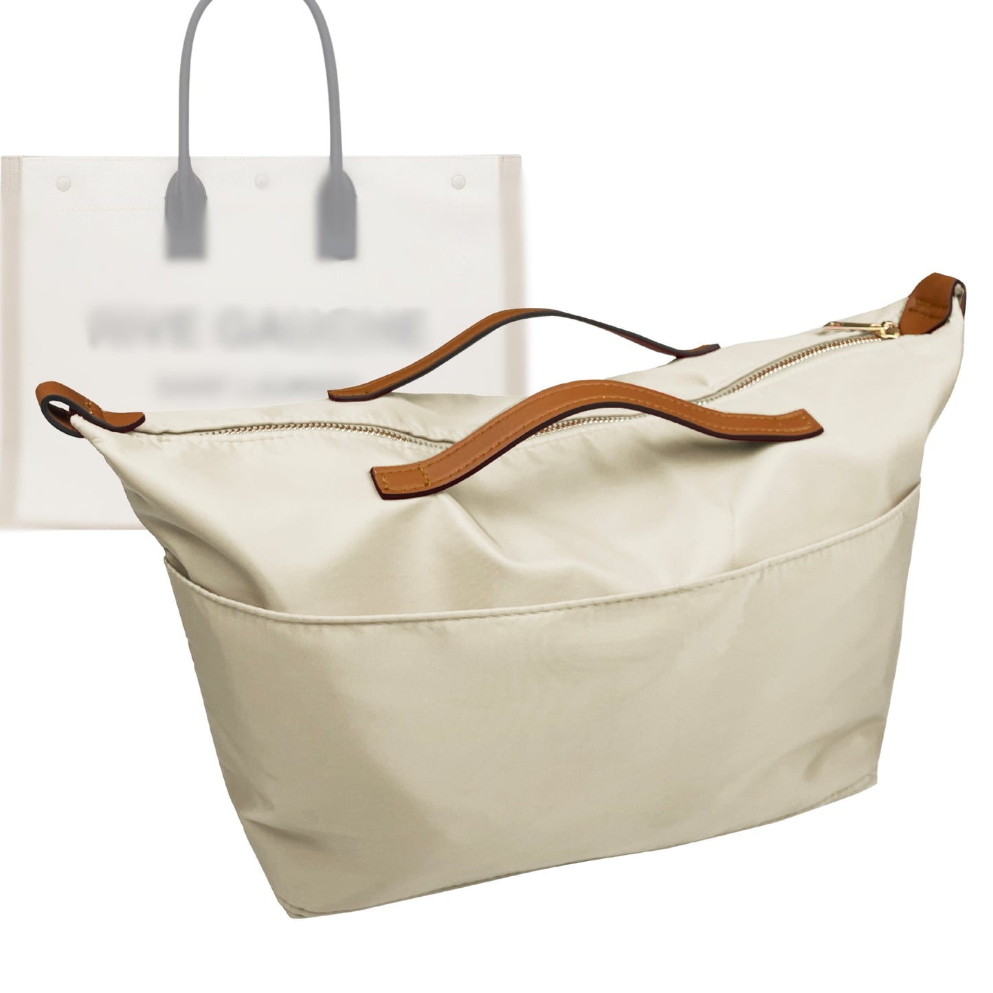 Organizer for [Rive Gauche N-S, Saint Laurent (YSL)] Bag Insert (Nylon, Zip Cover with Handle)