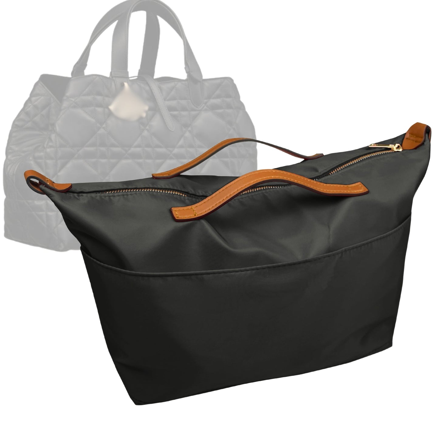 Organizer for [Large Toujours Bag, Dior] Bag Insert (Nylon, Zip Cover with Handle)