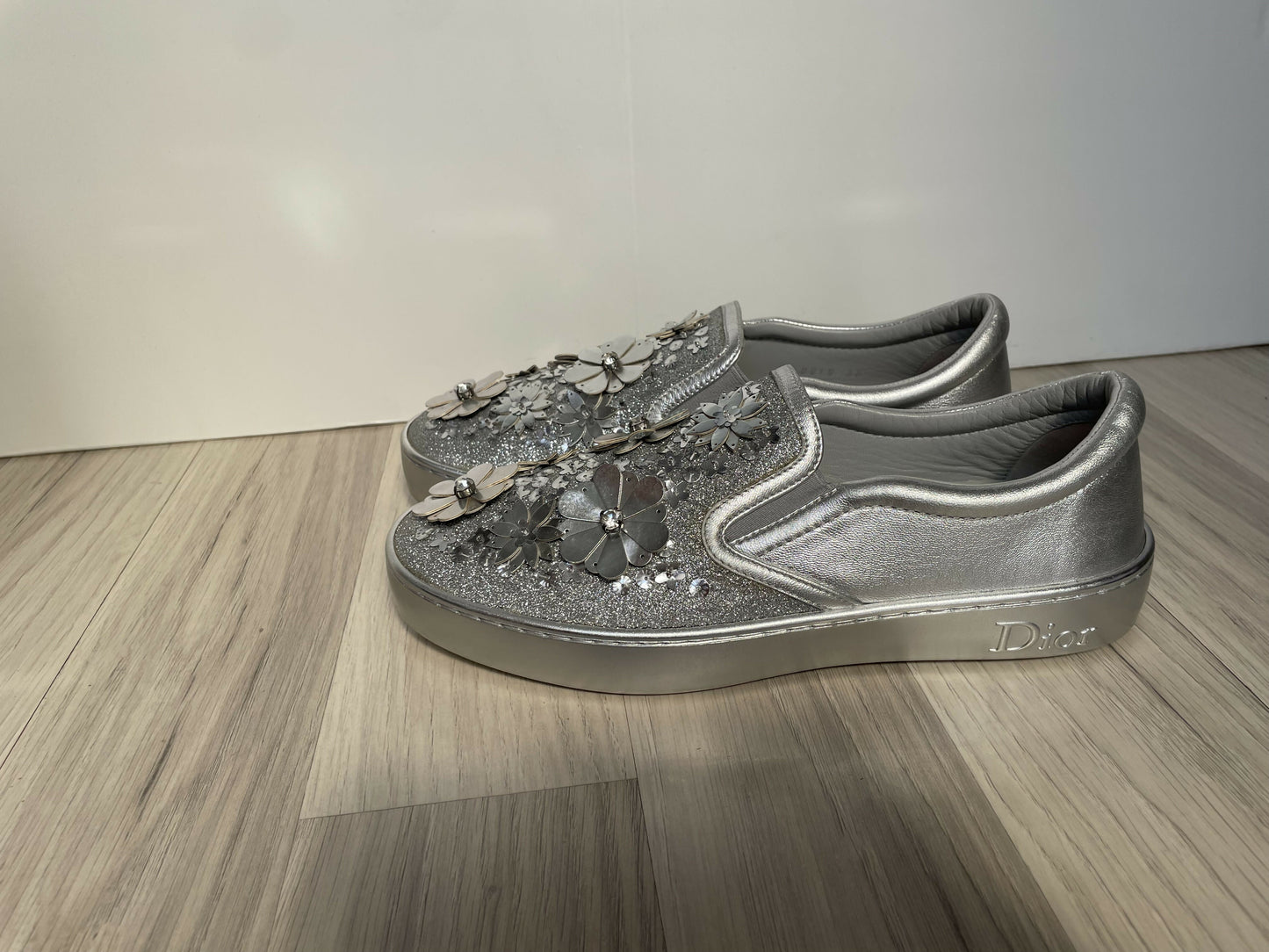 Dior leather slip on sneakers