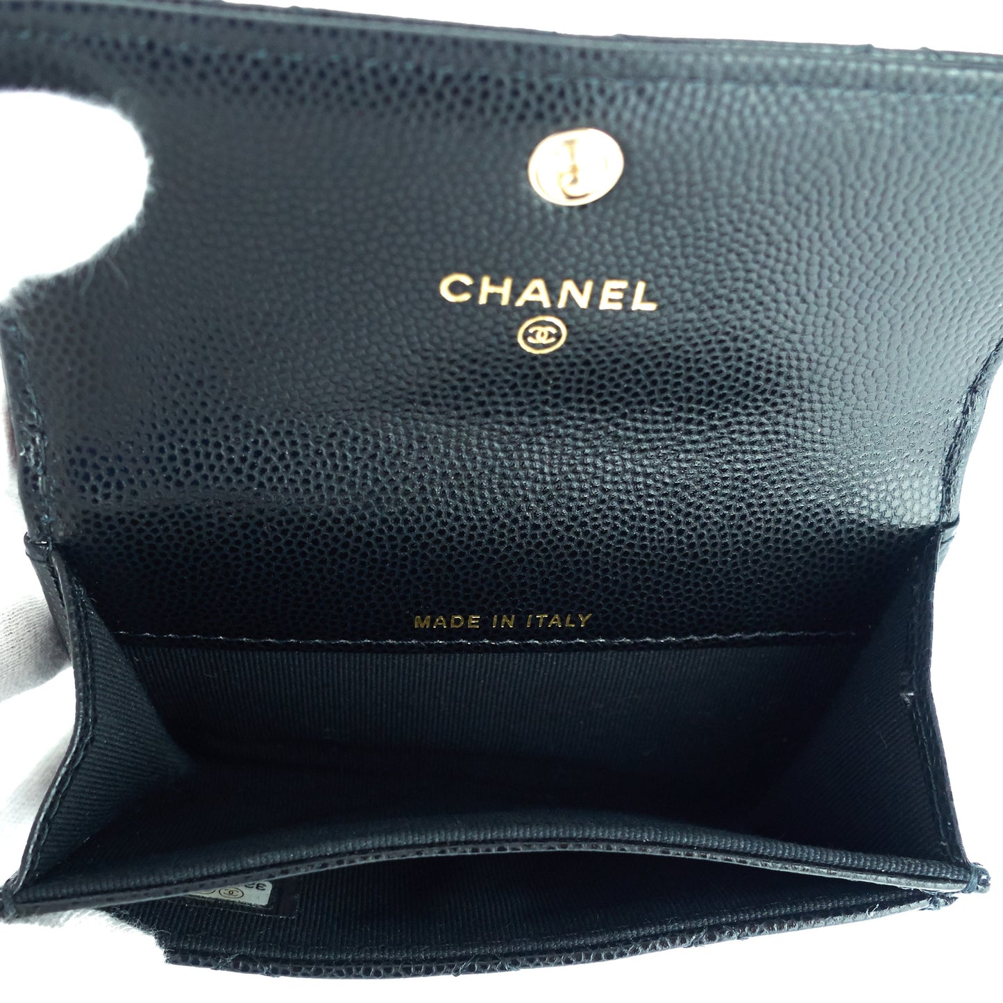 CHANEL 23P XL Caviar Leather Card Holder