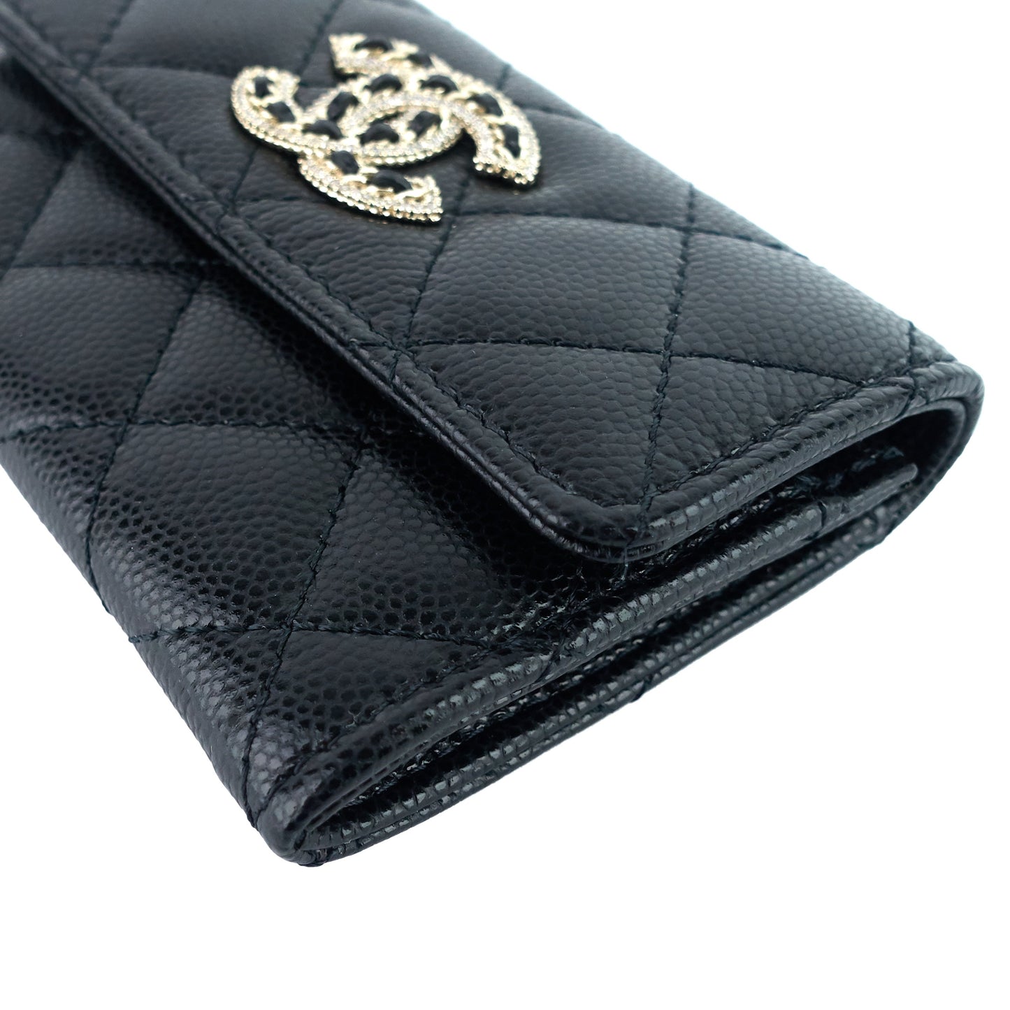 CHANEL 23P XL Caviar Leather Card Holder