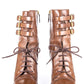 Burberry Brown Leather Riddle Lace-Up Ankle Boots Size US 8 | EU 38