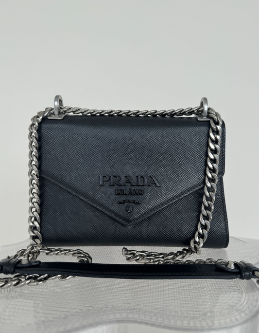 Prada Monochrome Crossbody in Black