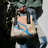 CHANEL 2005-2006 Paris Map Printed Handbag Medium