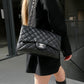 CHANEL 2006-2008 Perforated Classic Flap Jumbo Black