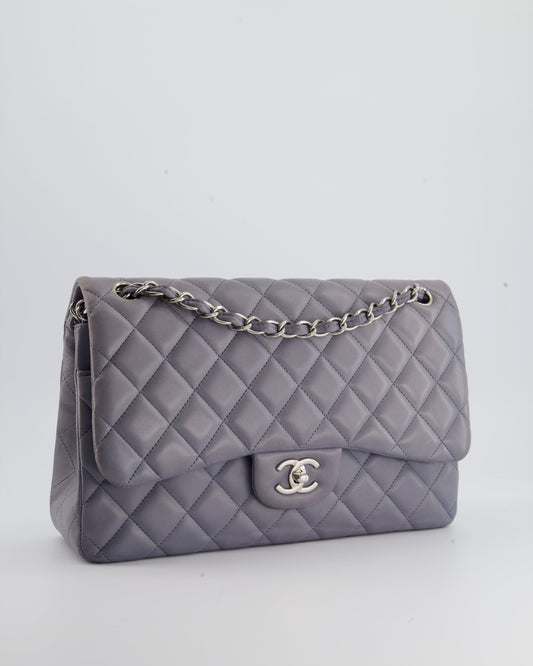 Chanel Lavender Jumbo Double Flap Bag in Lambskin Leather with Silver Hardware