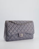 Chanel Lavender Jumbo Double Flap Bag in Lambskin Leather with Silver Hardware