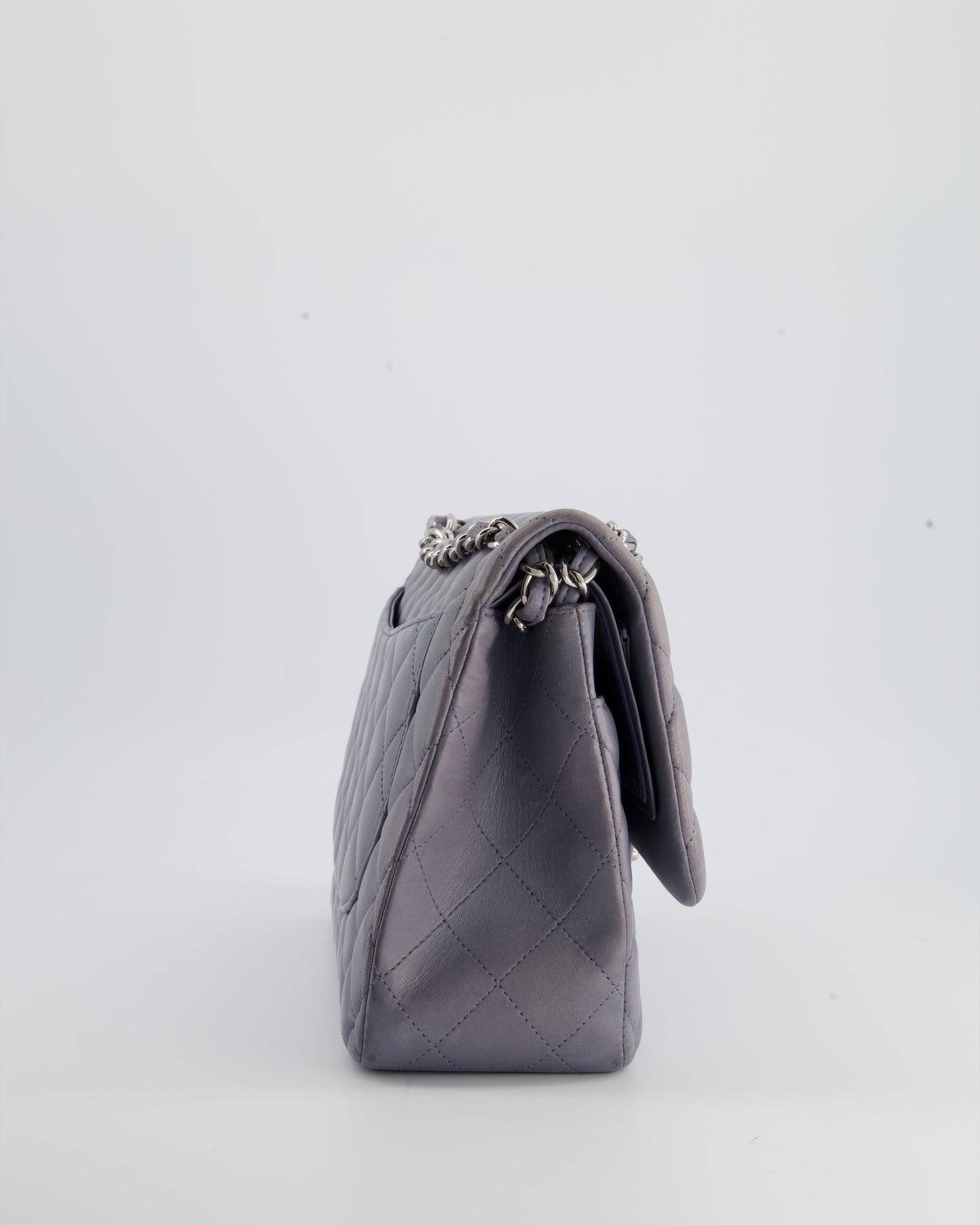 Chanel Lavender Jumbo Double Flap Bag in Lambskin Leather with Silver Hardware