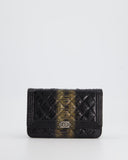 Chanel Black and Gold Wallet on Chain Bag in Python with Ruthenium Hardware